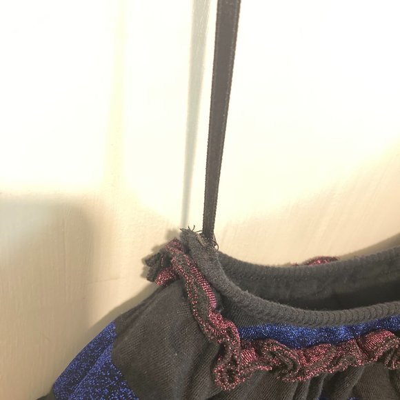 Diesel women's XXS one shoulder striped sparkle shimmer ruffle party dress NWD - Picture 2 of 9